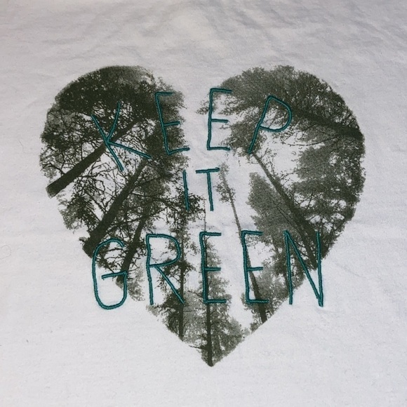 Banana Republic “Keep It Green” 100% Organic Cotton Cropped Tee size S, preloved - Picture 2 of 7